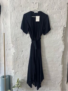 A.L.C. Black High-Low Wrap Dress